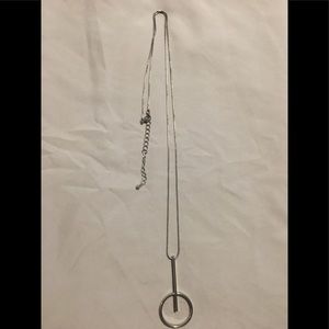 Long silver necklace